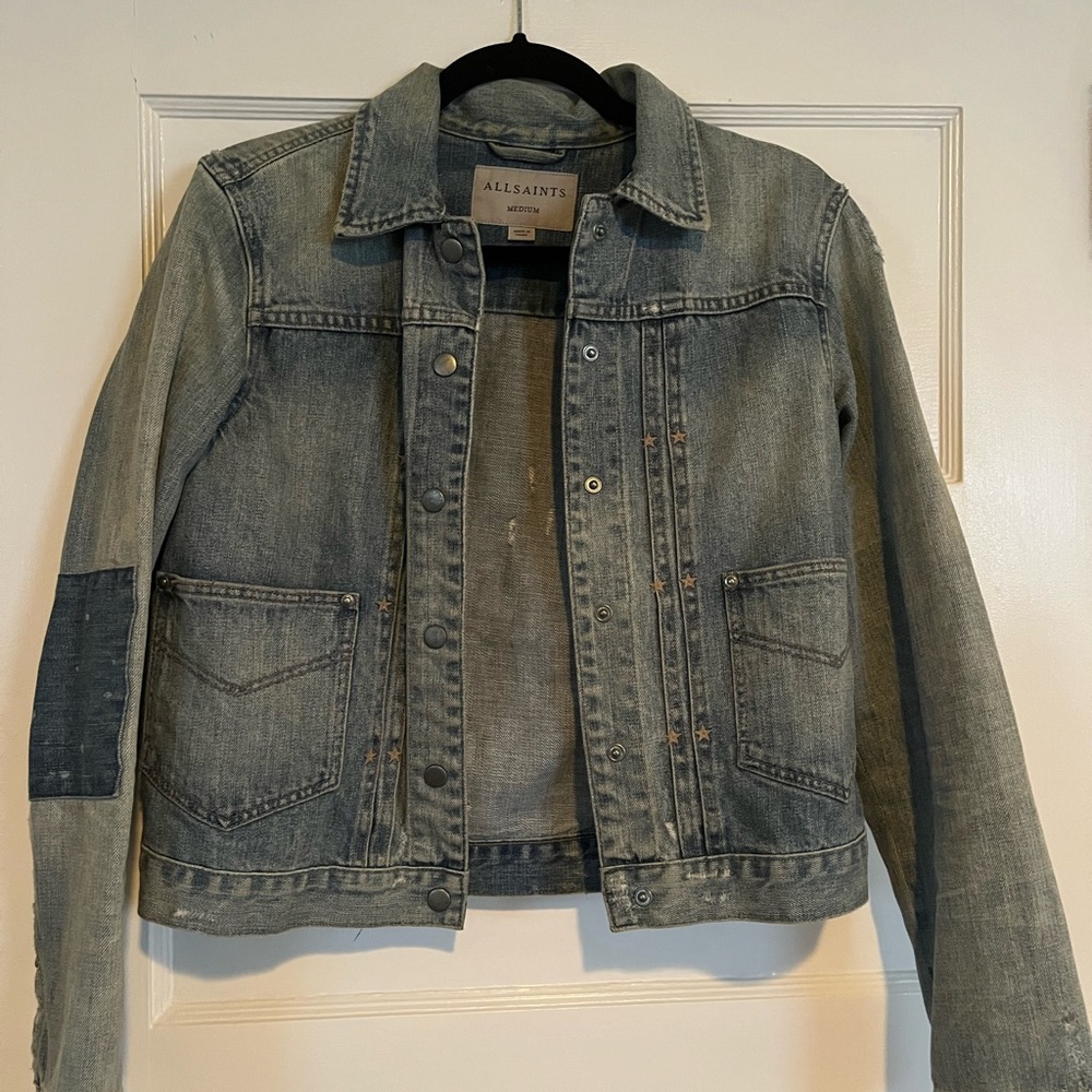 AllSaints Distressed Denim Jacket